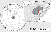 Blank Location Map of BOTSHABELO, highlighted country, highlighted parent region
