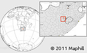 Blank Location Map of BOTSHABELO, highlighted country