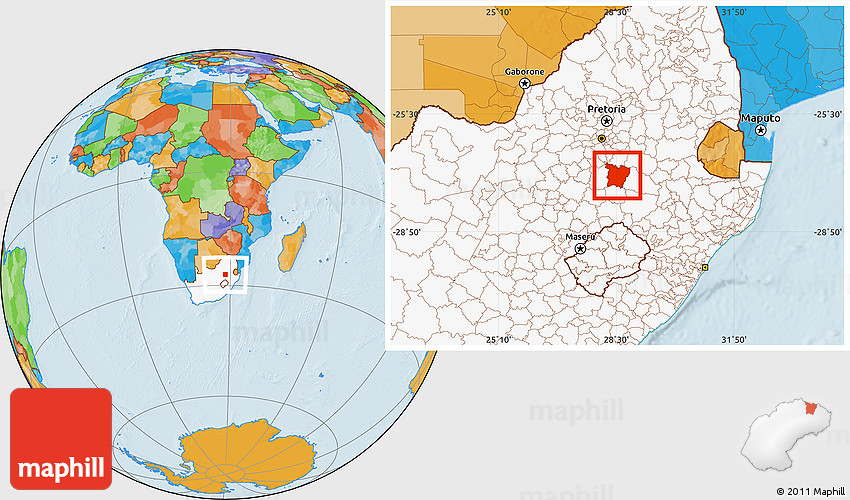 Political Location Map of FRANKFORT, highlighted country