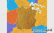 Physical 3D Map of HEILBRON, political outside