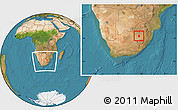 Satellite Location Map of HEILBRON, within the entire country
