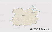 Shaded Relief Panoramic Map of HEILBRON, single color outside