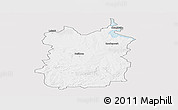 Silver Style Panoramic Map of HEILBRON, single color outside