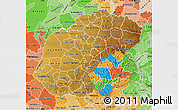 Physical Map of Free State, political shades outside