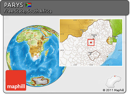 Physical Location Map of PARYS, highlighted country