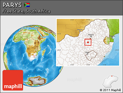 Physical Location Map of PARYS, highlighted country