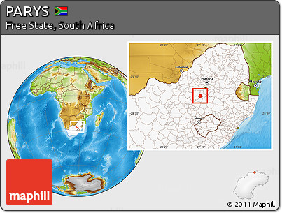 Physical Location Map of PARYS, highlighted country