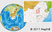 Physical Location Map of PARYS, highlighted country