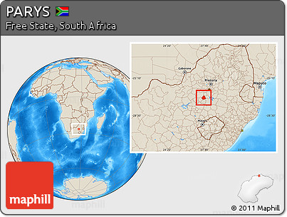 Shaded Relief Location Map of PARYS