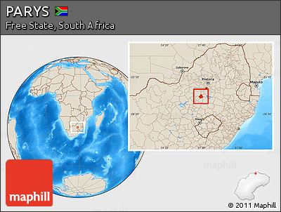 Shaded Relief Location Map of PARYS