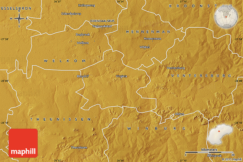 Physical Map of VIRGINIA