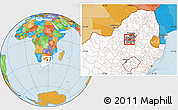 Political Location Map of JOHANNESBURG, highlighted country, highlighted parent region