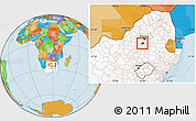 Political Location Map of JOHANNESBURG, highlighted country