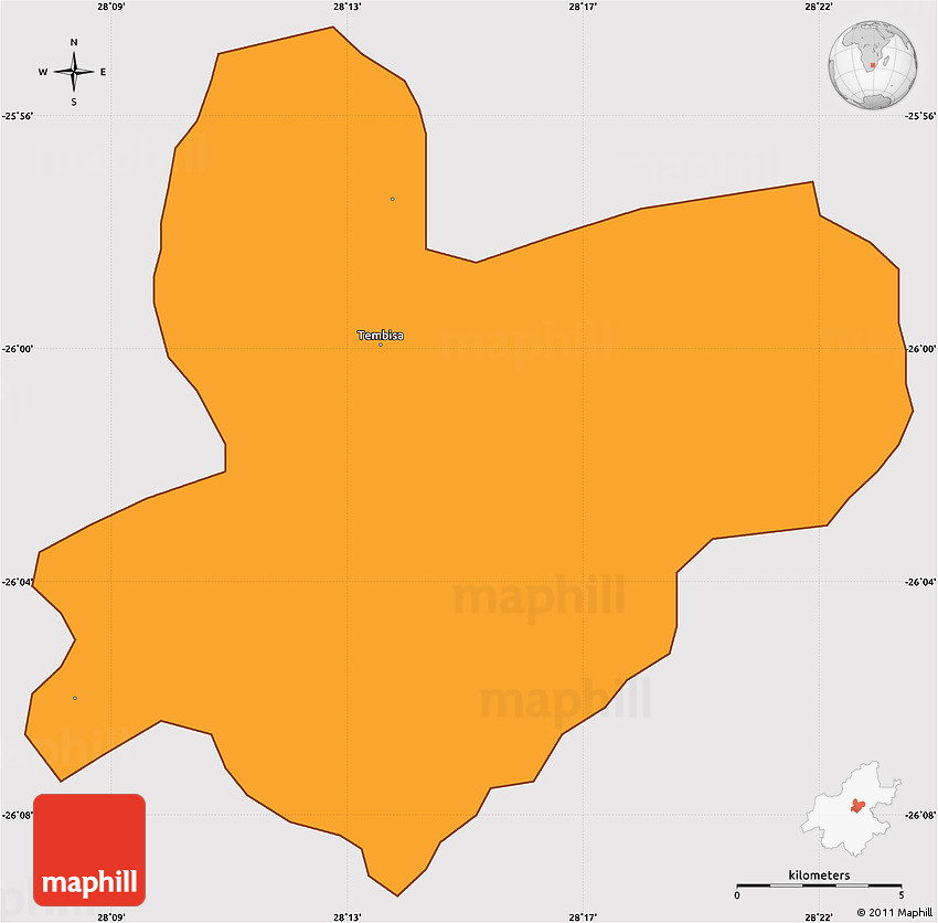 Political Simple Map of KEMPTON PARK, cropped outside