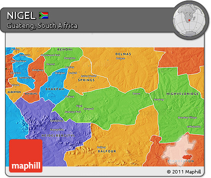 Political 3D Map of NIGEL