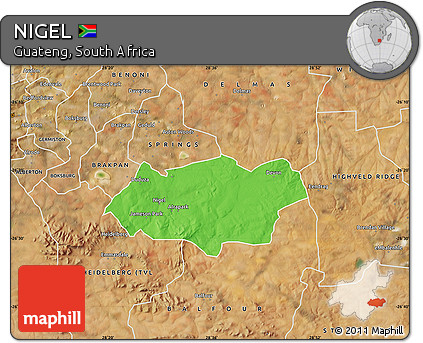 Political Map of NIGEL, satellite outside