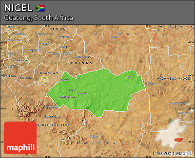 Political Map of NIGEL, satellite outside
