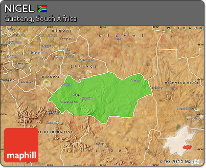 Political Map of NIGEL, satellite outside