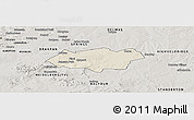 Shaded Relief Panoramic Map of NIGEL, semi-desaturated
