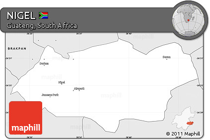 Silver Style Simple Map of NIGEL