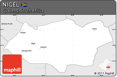Silver Style Simple Map of NIGEL