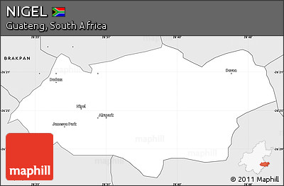 Silver Style Simple Map of NIGEL