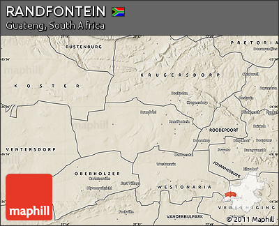 Shaded Relief Map of RANDFONTEIN