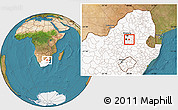 Satellite Location Map of SPRINGS, highlighted country