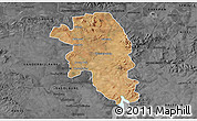 Satellite 3D Map of VEREENIGING, darken, desaturated