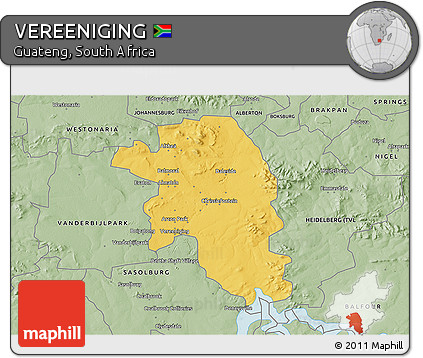 Savanna Style 3D Map of VEREENIGING