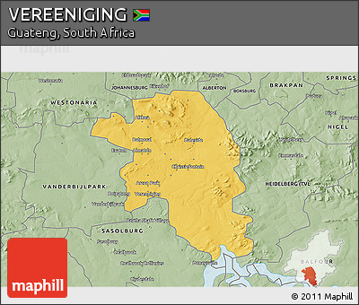 Savanna Style 3D Map of VEREENIGING