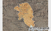 Satellite Map of VEREENIGING, darken, semi-desaturated