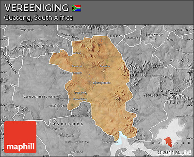 Satellite Map of VEREENIGING, desaturated