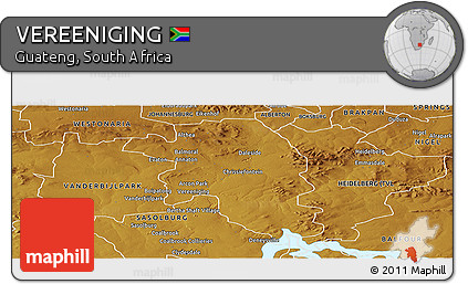 Physical Panoramic Map of VEREENIGING