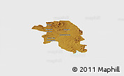 Physical Panoramic Map of VEREENIGING, single color outside