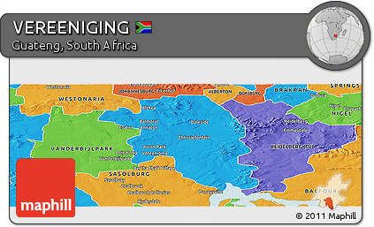 Political Panoramic Map of VEREENIGING