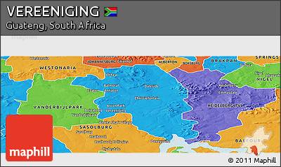 Political Panoramic Map of VEREENIGING