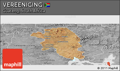 Satellite Panoramic Map of VEREENIGING, desaturated