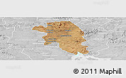 Satellite Panoramic Map of VEREENIGING, lighten, desaturated