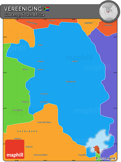 Political Simple Map of VEREENIGING