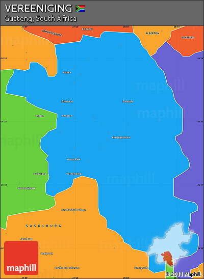 Political Simple Map of VEREENIGING