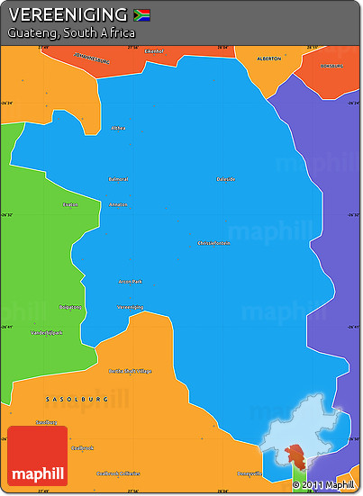 Political Simple Map of VEREENIGING
