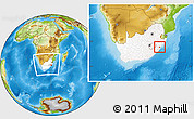 Physical Location Map of CAMPERDOWN (O), highlighted country, within the entire country