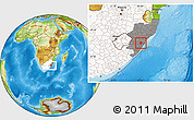 Physical Location Map of CAMPERDOWN (O), highlighted country, highlighted parent region