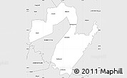 Silver Style Simple Map of HLABISA (KWAZUL