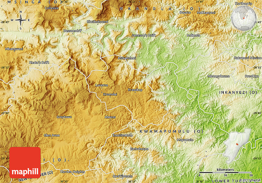 Physical Map of KRANSKOP (O)