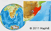 Physical Location Map of Kwazulu/Natal