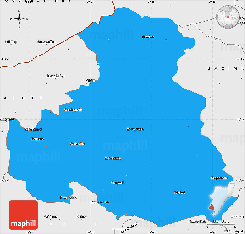 Political Simple Map of MOUNT CURRIE, single color outside, borders and labels