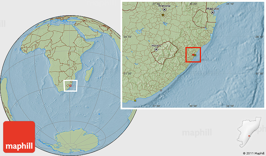 Savanna Style Location Map of (O), hill shading