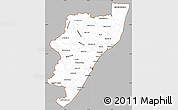 Gray Simple Map of Kwazulu/Natal, cropped outside